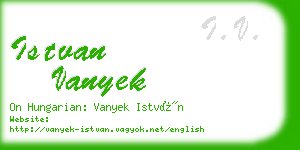istvan vanyek business card